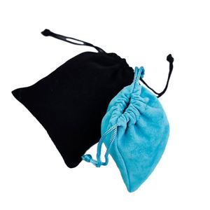 Colors Mixed Velvet Cloth Jewelry Pouches Small Navy <b>Blue</b> Velvet Gift Bags with Drawstring - Product Image 3