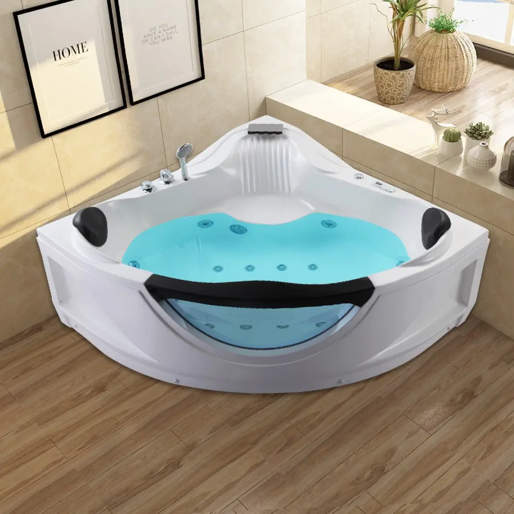 Massage Ecke Dampfbad Tragbare Spa-Whirlpools für zwei Personen Freistehende Badewannen und Whirlpools für Erwachsene