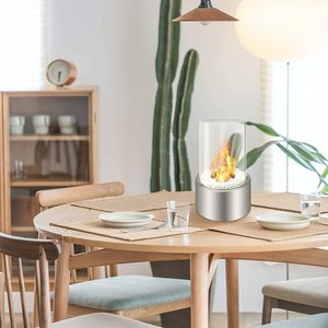 <span class=keywords><strong>Cheminée</strong></span> au <span class=keywords><strong>bio</strong></span>éthanol, poêle sans fumée à l'alcool, table décorative, foyer solo avec couvercle en verre - Product Image 5
