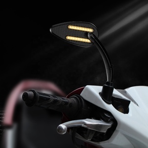 Dẫn xe máy với gương chiếu hậu được chiếu sáng màu đen và gương đảo ngược phổ quát màu bạc - Product Image 5