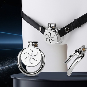 Dispositif de chasteté masculin en métal de conception moulin à vent, cage de chasteté réglable en acier inoxydable, cage de chasteté BDSM pour hommes, cage à verrouillage pour jeux de rôle - Product Image 1