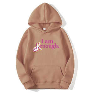 Maglione Casual in pile con cappuccio da donna da uomo '<span class=keywords><strong>I</strong></span> <span class=keywords><strong>Am</strong></span> Kenough' con lettere larghe stile Harajuku per l'inverno per <span class=keywords><strong>i</strong></span> fan della serie TV americana - Product Image 1