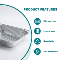 Récipients alimentaires en étain didposable personnalisés moule en aluminium de table à vapeur casseroles en aluminium de 1 lb avec couvercles