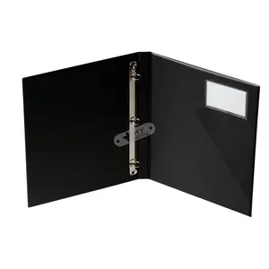 Wholesale Personalized Logo Black Leather 1 Inch 3 Ring Binder