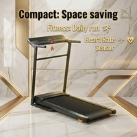 Tapis de course intelligent pour la maison, réglage de la vitesse sans paliers sur 400 mm, avec capteur de fréquence cardiaque
