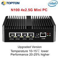 Mini PC Sin Ventilador de 12.ª Generación N150, 4 Puertos LAN I226-V de 2.5G, N5105 J6412 N6415 J5005 N6210, Mini Computadora NVMe, Router Firewall PfSense