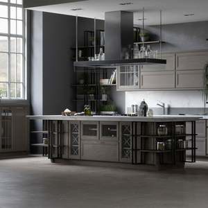 SANTOPOVA NEW MODEL Modular Modern Kitchen Black Melamine Kitchen <b>Cupboards</b> - Product Image 4