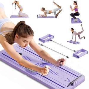 LADYGLOW Papan Kebugaran Rumah 8-in-1 untuk Latihan Olahraga & Latihan Kekuatan Papan Pilates Peralatan Reformer - Product Image 1