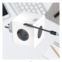 Adaptateur de voyage européen 3 prises Schuko avec prise de terre, 2 USB, 1 TYPE C, prise cube européenne