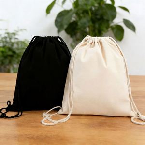 Custom Eco-friendly Durable Cotton Canvas Zipper Closure Backpack with Logo for Gift Gym Sports - Product Image 3