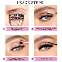 Cils segmentés auto-adhésifs, grande capacité, réutilisables, synthétiques, effet naturel, bouclés, pour DIY et vente en gros