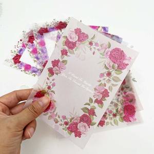 Papel vitela de impresión personalizada al por mayor con logotipo personalizado con patrón de flores translúcidas para tarjetas de felicitación de invitación - Product Image 4