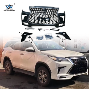 Accesorios Todoterreno, Parachoques Delanteros para Automóvil, Kits de Carrocería de Plástico ABS Negro para Fortuner <span class=keywords><strong>2016</strong></span>+, Actualización a <span class=keywords><strong>Lexus</strong></span> <span class=keywords><strong>570</strong></span> - Product Image 1