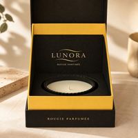 Boîte à bougies vide de luxe en kraft écologique avec couvercle rabattable