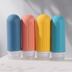 Bouteille de voyage pliable sans air de qualité alimentaire à prix abordable, 100 ml, bouteilles de voyage carrées, tube en silicone pour voyage - Product Image 1