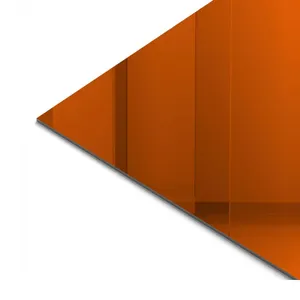 12x24 "kolayca kesilmiş turuncu ayna akrilik, ekranların pleksiglas güvenliğini artırır panel levha