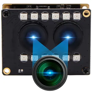 ELP 2MP 1080P WDR AR0230立体声双镜头摄像头模块带850纳米红外发光二极管红外夜视摄像头，用于人脸识别