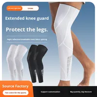 Manchons de compression longs pour jambes complètes, genouillères professionnelles, protection fine, antidérapant, élastique, polyester, soutien pour le cyclisme