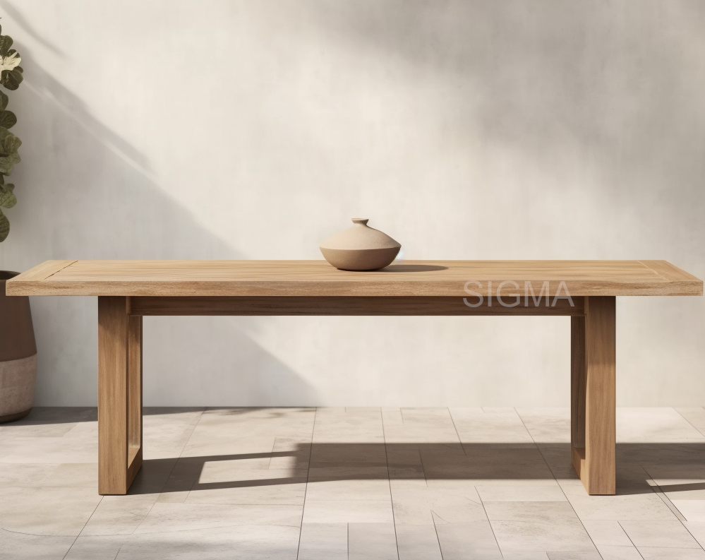 High Quality Teak Outdoor Dining Table Modern Natural Teak Patio Furniture Set Teak Dining Outdoor Table