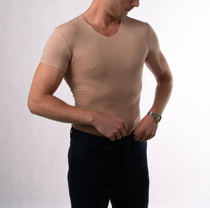 T-shirt termica in cotone 100% da <span class=keywords><strong>uomo</strong></span> traspirante, Anti-batterico, resistente e sostenibile su misura senza cuciture - Product Image 4