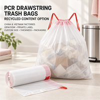 OEM ODM PCR Afvalzakken met trekkoord Gerecycled materiaal Keukenafvalzakken Op maat dikte Private Label Fabriek