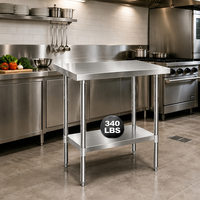 Tables en acier inoxydable 304/201, parfaites pour toutes sortes d'utilisations, comme les barbecues en plein air, les étagères de garage, etc.