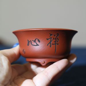 Maceta de Bonsái Miniatura Hecha a Mano de Zisha, Tamaño de Palma, Zhu Ni Da Hong Pao, Contenedor para Plantas de Escritorio - Product Image 4