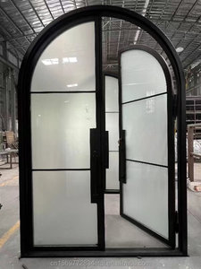 <span class=keywords><strong>Porte</strong></span> d'entrée en <span class=keywords><strong>fer</strong></span> <span class=keywords><strong>forgé</strong></span> avec verre pare-balles, style moderne français, prix d'usine - Product Image 6