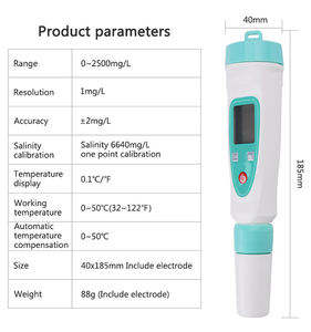 Compteur de salinité numérique YD-1L <span class=keywords><strong>piscine</strong></span> d'eau salée compteur de saumure salée hydromètre <span class=keywords><strong>testeur</strong></span> d'aquarium - Product Image 5