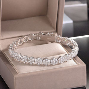 925 <b>Silver</b> Rhodium Plated D VVS Iced Moissanite Tennis <b>Bracelet</b> 2-6.5mm Chain Gift - Product Image 3