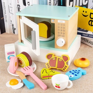 Holz simulation <span class=keywords><strong>Mikrowelle</strong></span> über Haus geschnitten siehe Spielzeug Set Kinder küche Spielzeug Set Holz spielzeug - Product Image 2