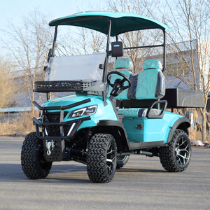 Voiturette de golf électrique verte à 2 places Club Car Équipée d'un moteur puissant de 60 V pour les visites touristiques dans les zones panoramiques - Product Image 1