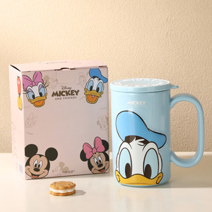 Taza de Café de Cerámica Grande de 690 ml con Diseño de Dibujos Animados, Linda Taza de Café con Tapa de <span class=keywords><strong>Mickey</strong></span>/<span class=keywords><strong>Minnie</strong></span>/Pato Donald - Product Image 5