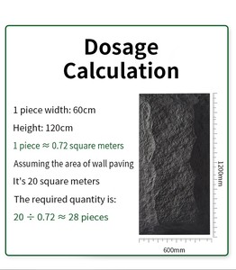 Vente directe - Panneaux muraux en <span class=keywords><strong>pierre</strong></span> artificielle PU 1200*600mm - <span class=keywords><strong>Effet</strong></span> 3D - Légers - Design 3D - Pour restaurant et hôtel - Product Image 3