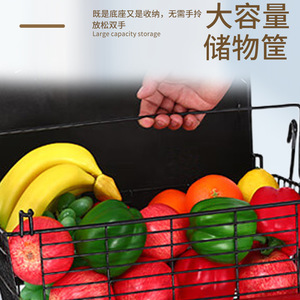 <b>Foldable</b> portable elderly shopping <b>cart</b>, 4 wheels, with seat, for grocery - Product Image 4