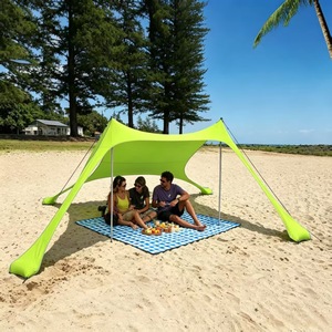 Beach Canopy Lycra Sun Shade 160x200x150cm Portable Outdoor <b>Tent</b> Single Rectangle Aluminum <b>Pole</b> Quick Setup - Product Image 3