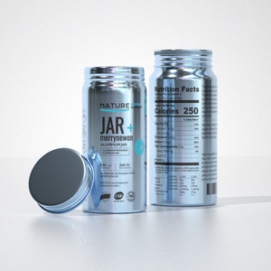 Custom Logo Fish Oil Capsules Aluminum Bottle Food Grade Vitamin Bottle Packaging with Screw Cap for Health Supplement. - Product Image 1