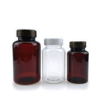 Flacon vide transparent en plastique de 200 ml pour pilules, médicaments, vitamines et capsules