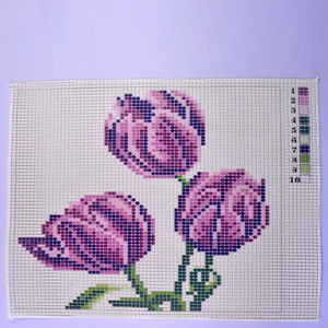 Kit per Cuscini Ricamati all'Ingrosso, Fiori di Tulipano Viola, Cuscino Ricamato in Lana, Dropshipping Fai-da-Te - Product Image 5