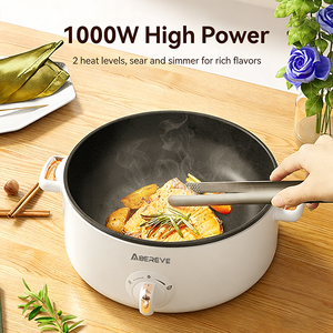 ABEREVE Cuisinière électrique multifonction en acier inoxydable 3L |   1000W |   Antiadhésif |   Casserole <span class=keywords><strong>vapeur</strong></span> |   Commande mécanique |   1 an - Product Image 3