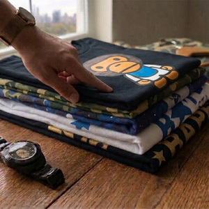 Maglietta a maniche corte stampata in puro cotone, stile street trendy, modello <span class=keywords><strong>APE</strong></span>, per uomo e <span class=keywords><strong>donna</strong></span>, versione limitata. - Product Image 1