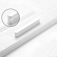 Bouton moderne en aluminium blanc simple Poignée de porte design invisible pour armoire de chambre à coucher Armoire Commode Cuisine Zinc