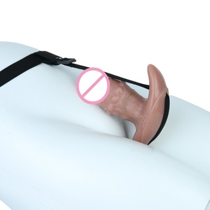 S8612 Dildo con base de anclaje de silicona y cuentas de glande, con correa de atadura, juguete de rol BDSM compatible, plug anal apto para principiantes - Product Image 4