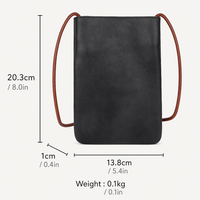 Sac bandoulière en cuir BEARKY vintage pour femme, mini sac à bandoulière en cuir tanné végétal, porte-téléphone rétro