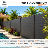 Panneau de clôture en aluminium à lattes horizontales, écran de séparation pour piscine, jardin, terrasse, revêtement en poudre, couleur personnalisée, CE