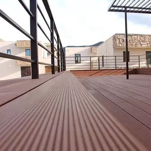 Anti-slip garden decking products high-quality composite wood plastic waterproof flooring toung and groove wpc