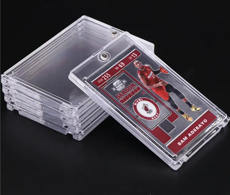 Porte-cartes magnétiques 35Pt 55Pt 75Pt Protecteur de cartes de basket-ball en plastique dur Mtg Sport Trading Card Slab Case