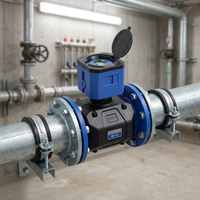 Compteur de débit de liquide à ultrasons IP68 étanche 24V DC RS485 à bride pour pipeline