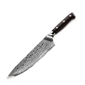 G10 fiore rivetto manico Chef coltello coltelli da cucina e accessori 67 strati acciaio damasco metallo acciaio inossidabile giapponese 8 pollici