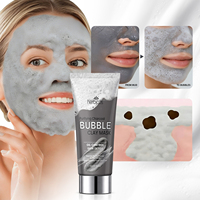 Masque à bulles d'argile anti-rides à base de plantes OEM ODM, masque à bulles nettoyant en profondeur, masque moussant pour le visage et le corps
